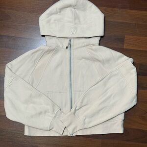 lululemon athletica Cream cropped scuba full zip